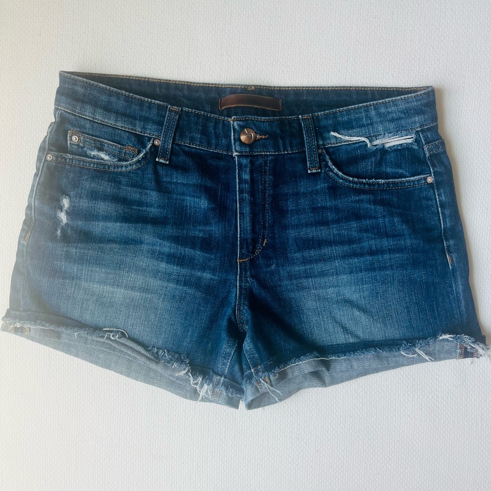 JOE'S Collector's Edition Denim Short Women's Size 28 Blue Mid Rise Distressed